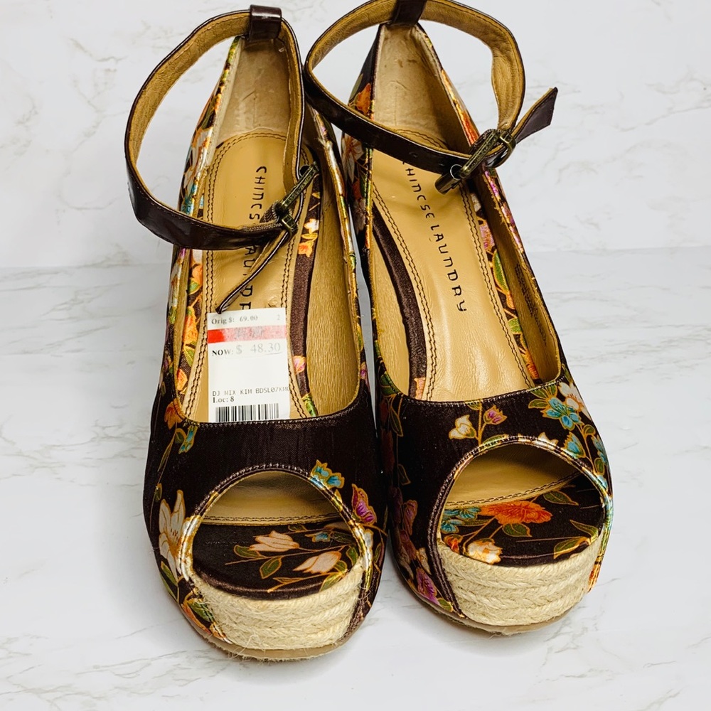 SOLD-Chinese Laundry | 5” Wedges Dj Mix Peep Toe - Picture 4 of 7